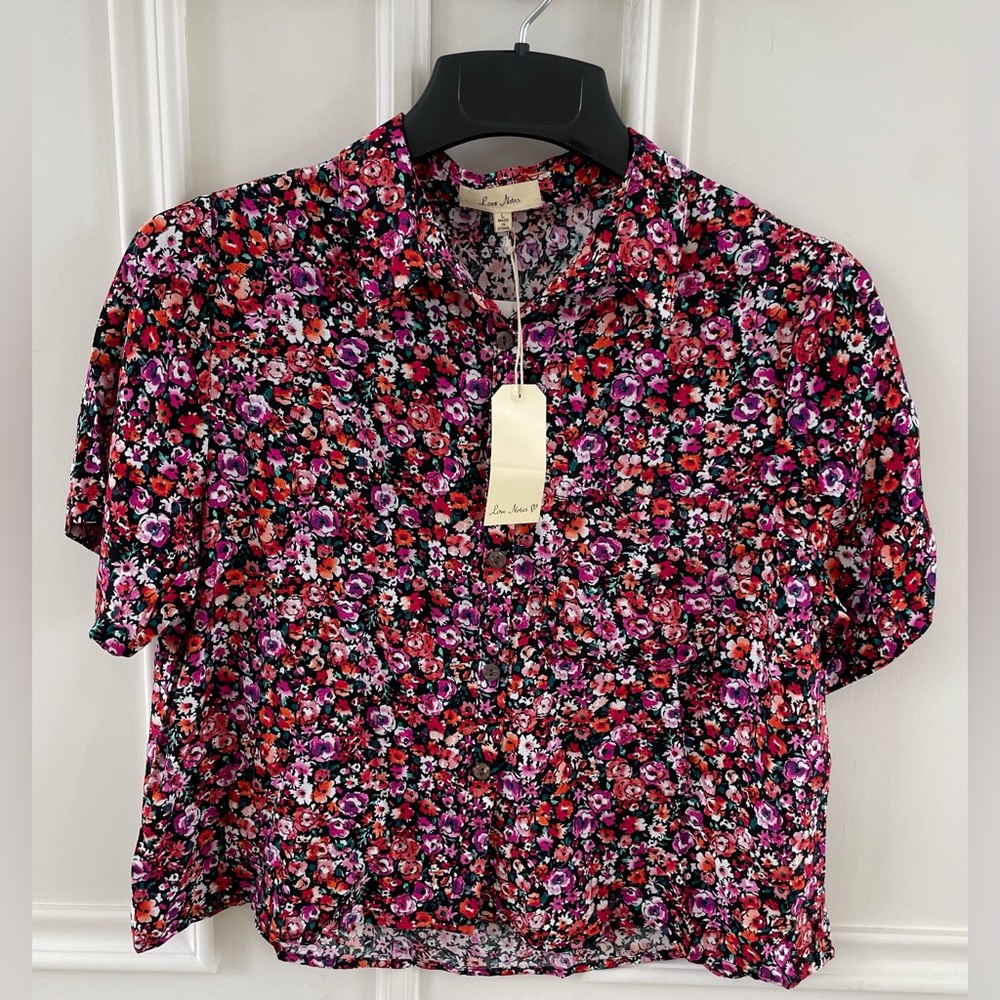 CREWCUTS MULTI-COLOR FLORAL CLOTH SHIRT